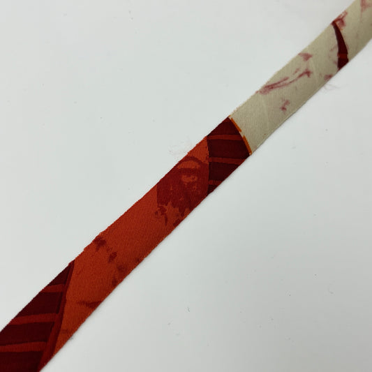 Orange, white and red abstract pattern mixed weave (Y00000716)