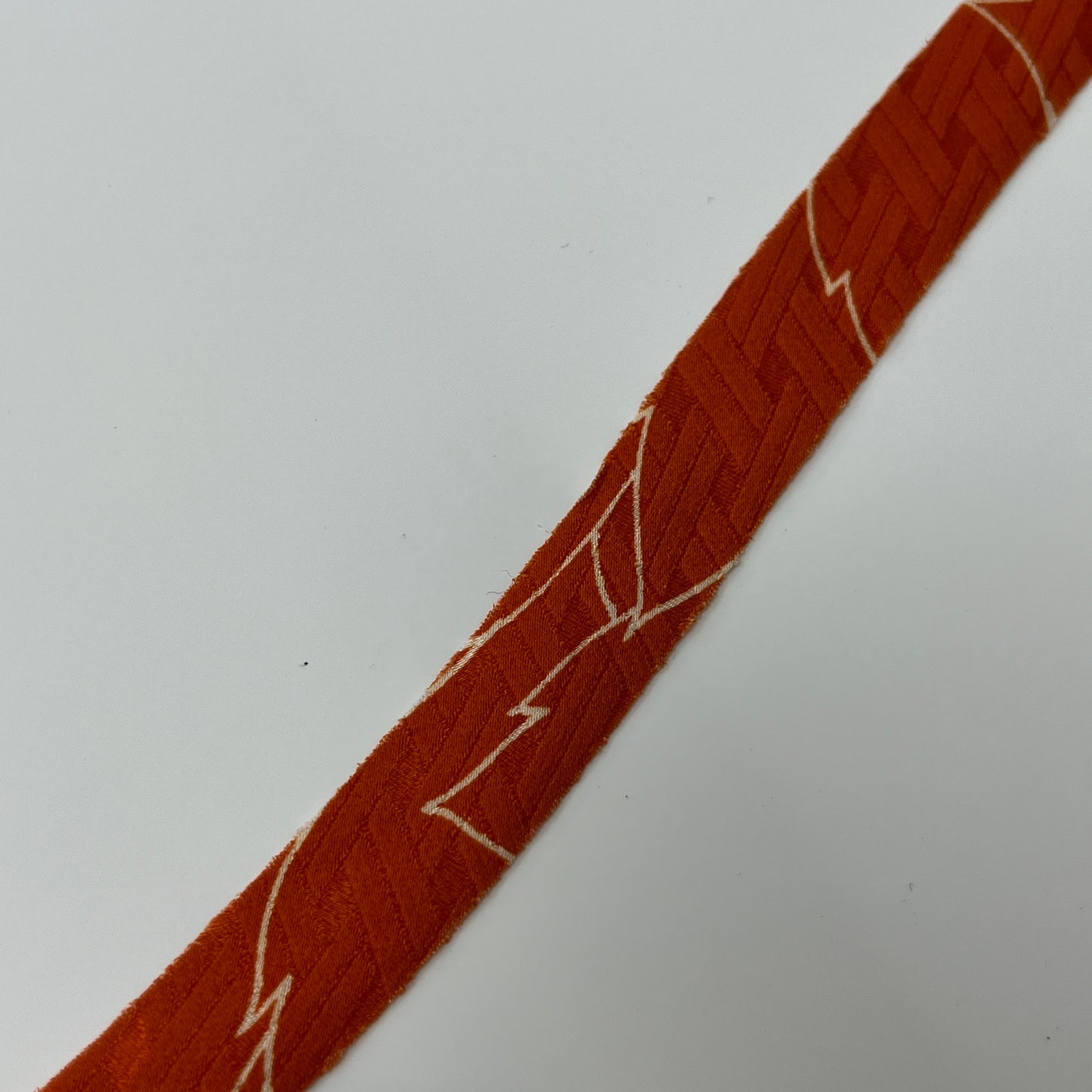 Orange with white peonies and leaves, gray floral pattern, crepe (Y02202025)