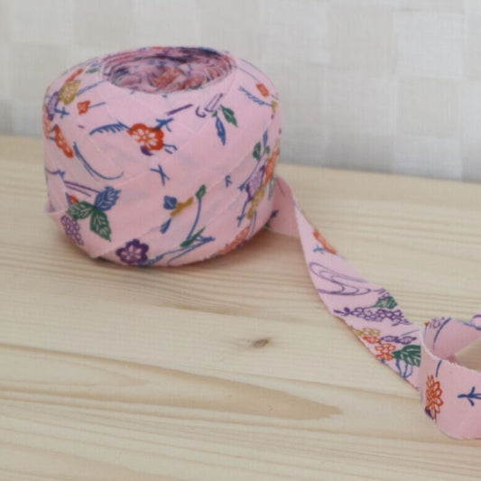 Pink running water and flower pattern Komon (Y00000503)