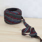 Navy blue, red, green, blue, brown striped pattern, wool (Y00000618)