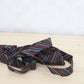 Navy blue, red, green, blue, brown striped pattern, wool (Y00000618)