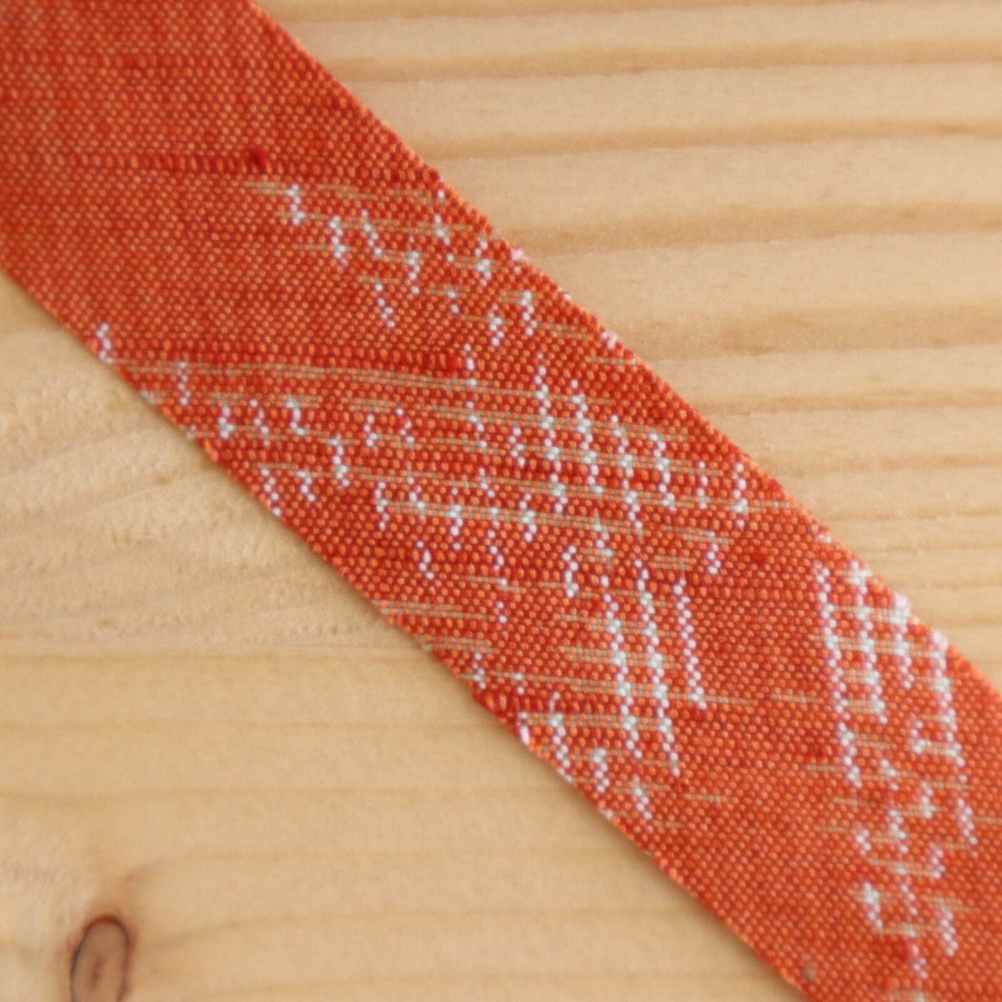 Orange and gray lattice pattern pongee (Y00000713)