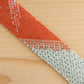 Orange and gray lattice pattern pongee (Y00000713)