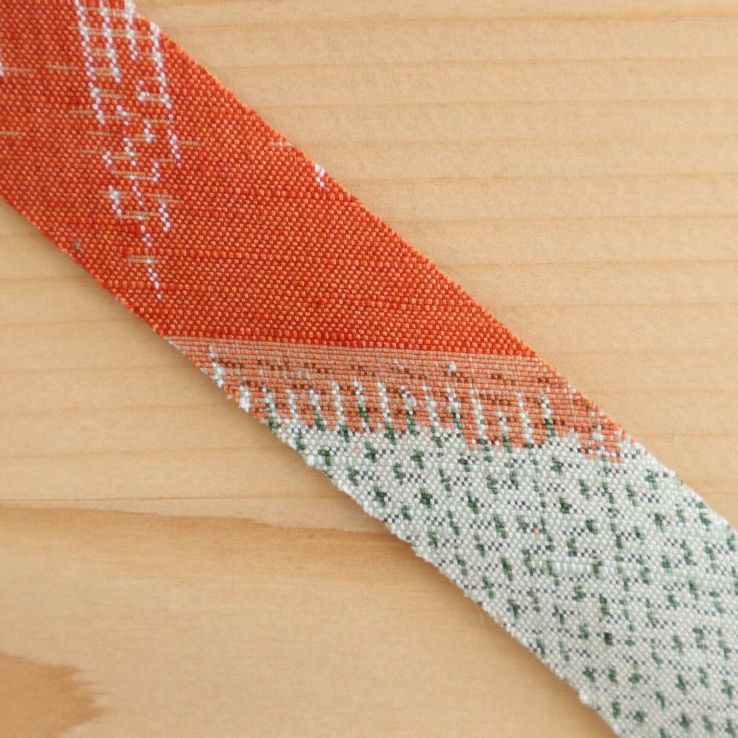 Orange and gray lattice pattern pongee (Y00000713)