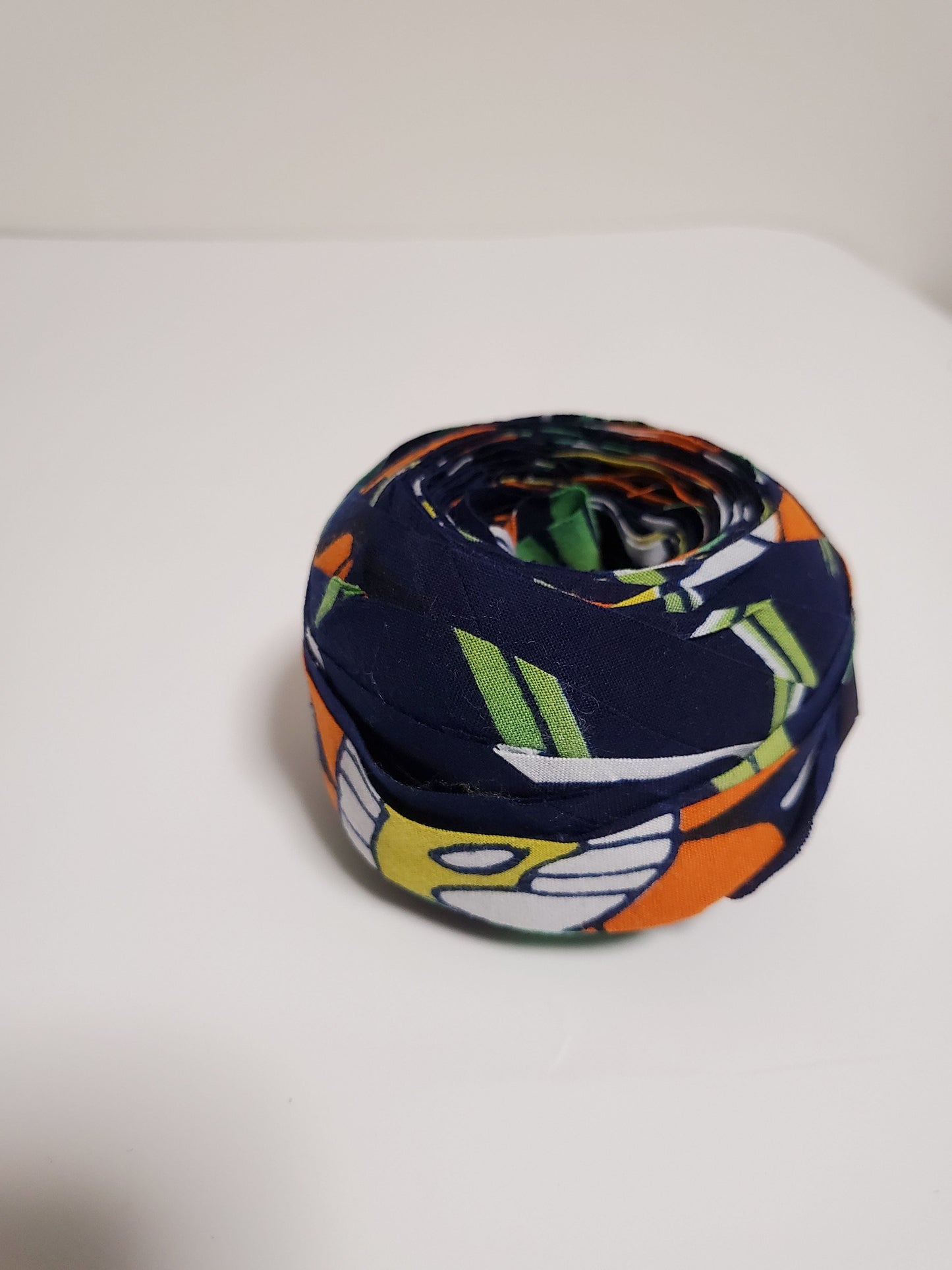 (Yukata) Navy with orange, yellow, white, and green patterns (YY00005060)