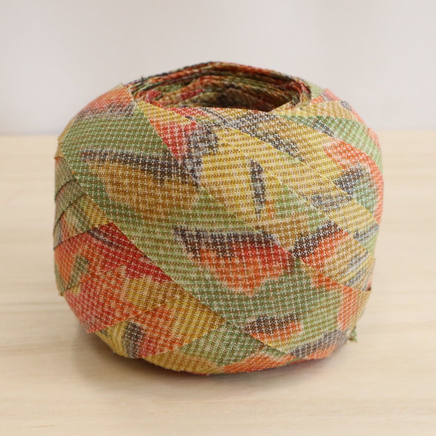 Green-orange-yellow Chayatsuji Pattern / Tsumugi (Y02008039)