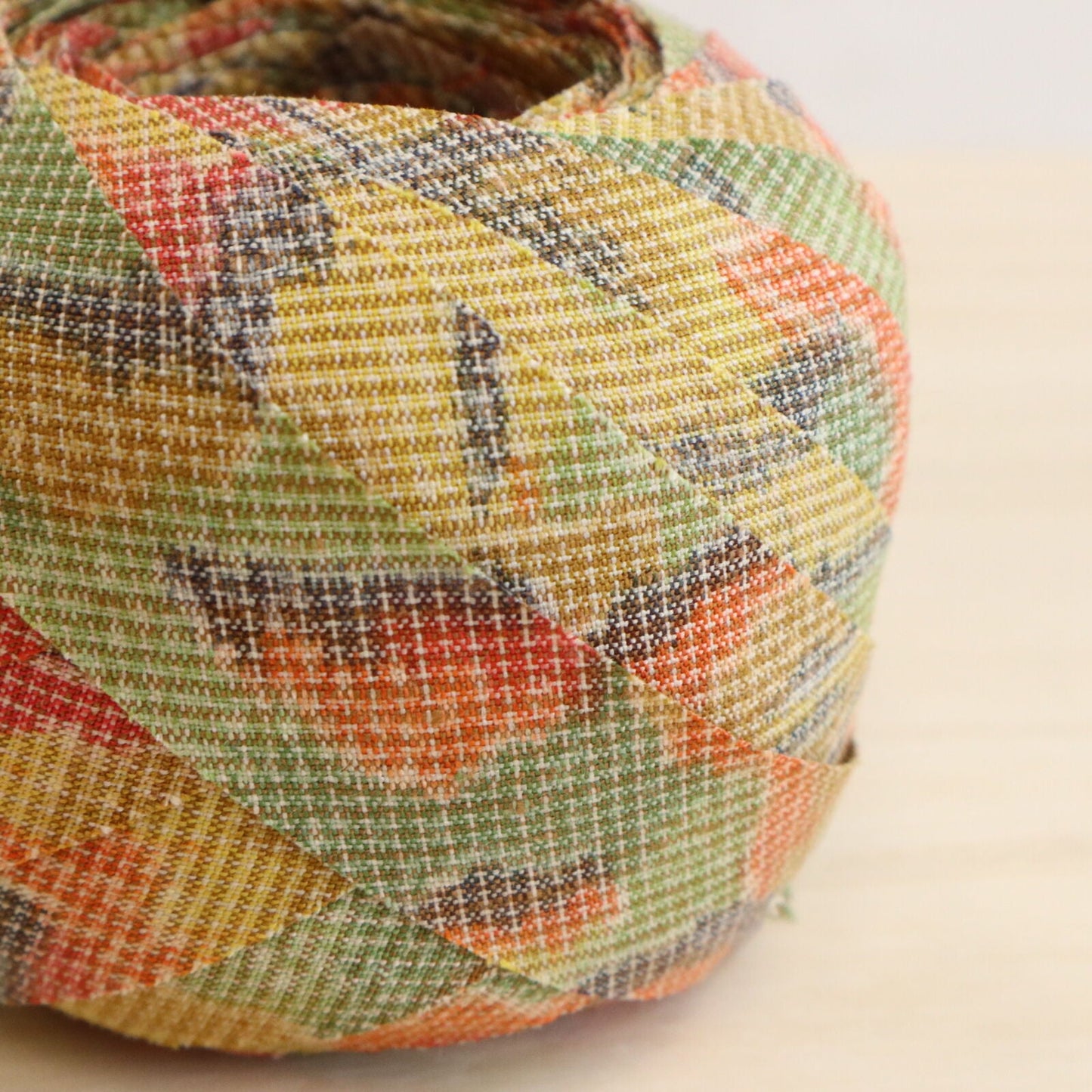 Green-orange-yellow Chayatsuji Pattern / Tsumugi (Y02008039)