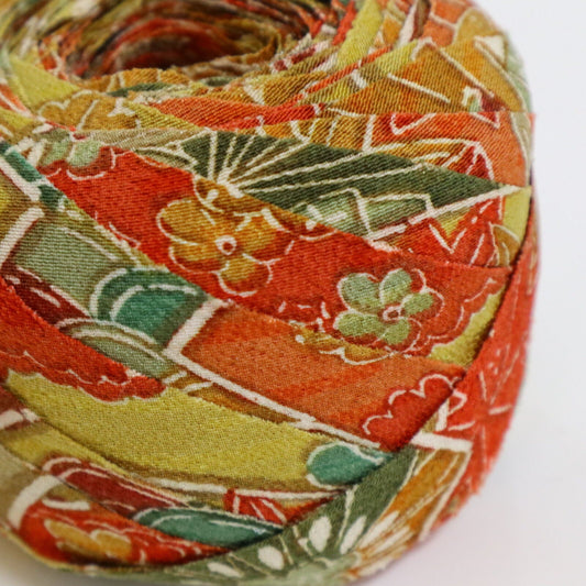 Yellow, orange, and green seasonal floral crepe (Y02009112)