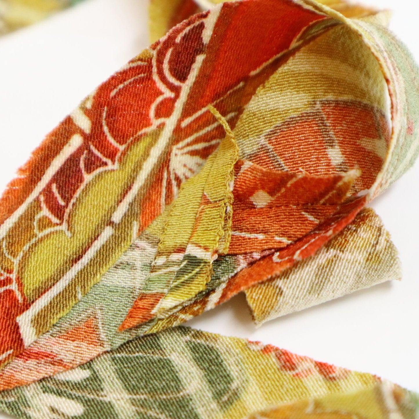 Yellow, orange, and green seasonal floral crepe (Y02009112)