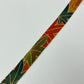 Orange with green/yellow/blue/brown maple pattern/crepe (Y00010013)